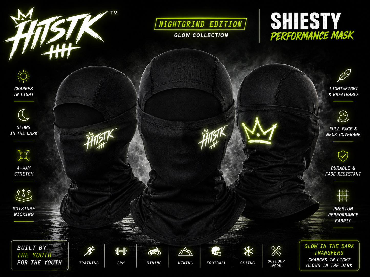 HITSTK Glow Performance Mask – Night Grind Edition